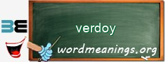 WordMeaning blackboard for verdoy